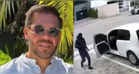 Câmeras de segurança registraram o momento em que dois homens armados atacaram a tiros o empresário Rafael Alexandre Régis, de 36 anos, em Palhoça (SC).