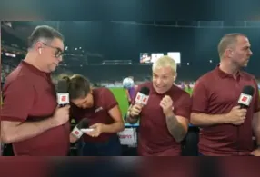 A jornalista Mariana Pereira, da ESPN, levou uma bolada na cabeça durante o aquecimento de Corinthians x Rosario Central, na Neo Química Arena.