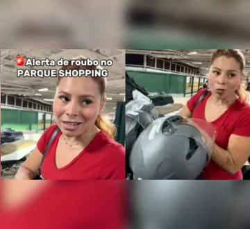 Imagem ilustrativa da imagem Influenciadora denuncia furto de capacetes em shopping de Belém