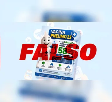 Imagem ilustrativa da imagem Informação de vacina Pneumo 23 para maiores de 58 anos é falsa