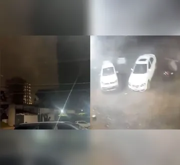 Imagem ilustrativa da imagem Vídeo impressionante: vendaval levanta carro durante temporal no Paraná