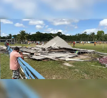 Imagem ilustrativa da imagem Desabamento de estrutura em CT de Ananindeua deixa três pessoas feridas