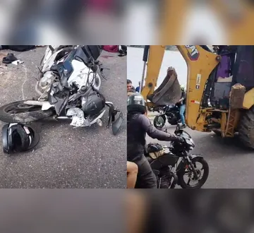 Imagem ilustrativa da imagem Grave acidente entre moto e trator é registrado na Rod. Mário Covas