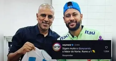 Uma montagem envolvendo o atacante Neymar Jr. viralizou durante a mobilização da torcida bicolor e chamou atenção