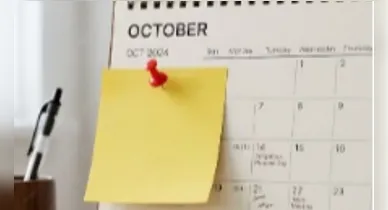 Calendário de outubro conta ainda com dois pontos facultativos.