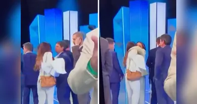 A jornalísta apareceu abraçando aliados do candidato Flávio Bolsonaro.