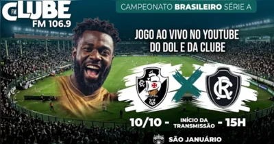 Vasco e Remo se enfrentam neste sábado (10), às 18h, pelo Brasileirão, com transmissão ao vivo da Rádio Clube do Pará no Tem Jogo no DOL.