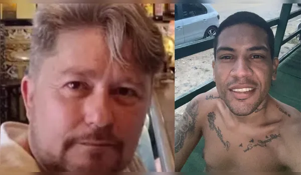 O suspeito (à direita) de ter matado o professor e médico-veterinário foi preso nesta quarta-feira (26)