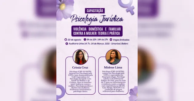 Imagem ilustrativa da notícia Capacitação destaca atuação psicológica no combate a violência contra a mulher