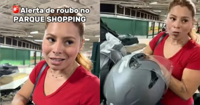 Imagem ilustrativa da notícia Influenciadora denuncia furto de capacetes em shopping de Belém