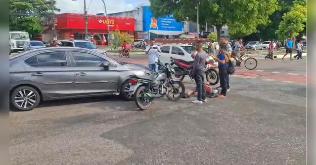 Imagem ilustrativa da notícia Carro atinge moto de aplicativo na Pedreira, em Belém