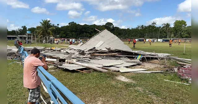 Imagem ilustrativa da notícia Desabamento de estrutura em CT de Ananindeua deixa três pessoas feridas