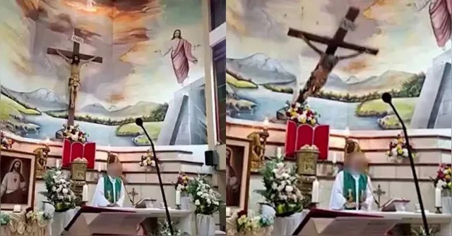 Imagem ilustrativa da notícia Vídeo: Padre morre atingido por cruz durante celebração religiosa