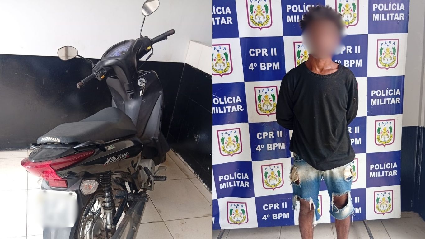 Homem foi localizado na Nova Marabá após duas ocorrências de roubo e, segundo a PM, estava com objetos pertencentes a uma das vítimas