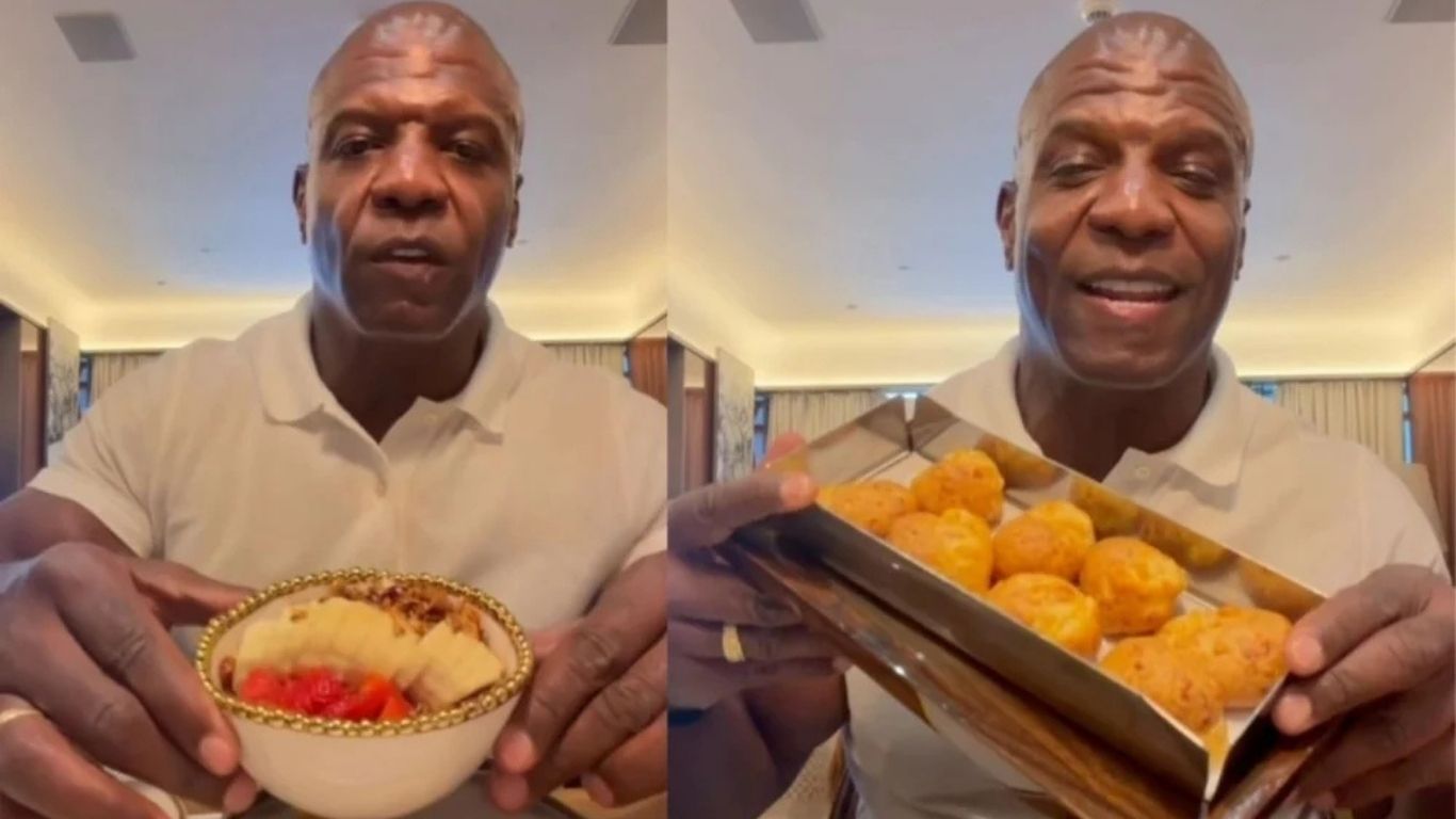 Durante a visita a São Paulo, Terry Crews compartilhou um vídeo provando açaí acompanhado por frutas, referindo-se à mistura como "o verdadeiro açaí".