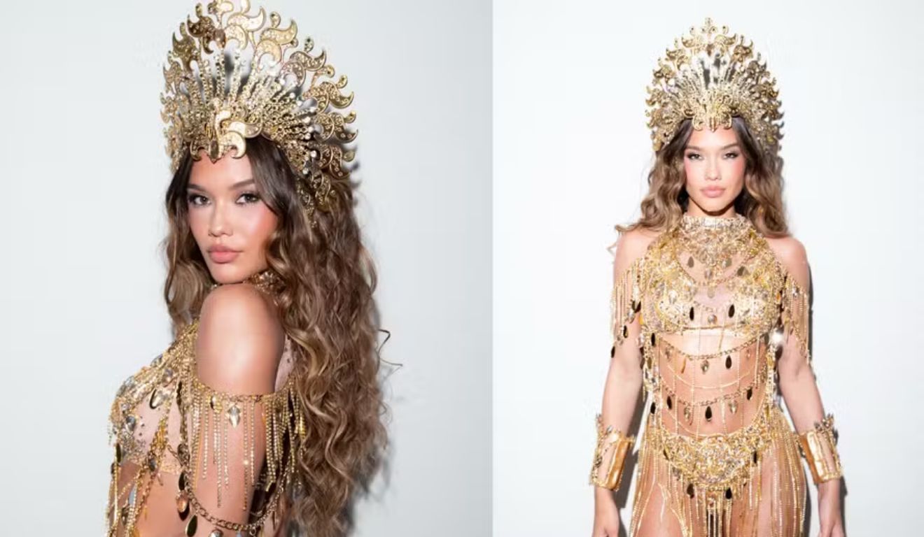 Agnes estreou no carnaval carioca neste ano como destaque de um carro alegórico.