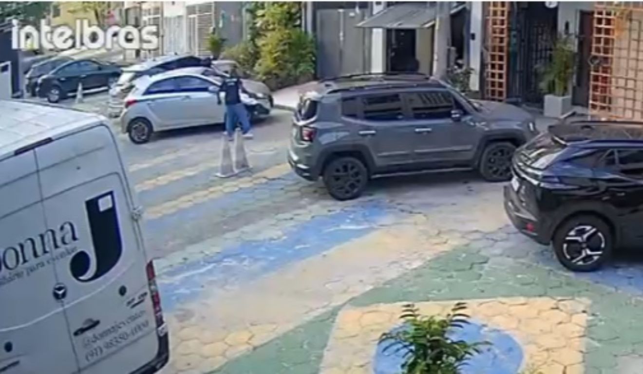 As câmeras de monitoramento da residência registraram a ação