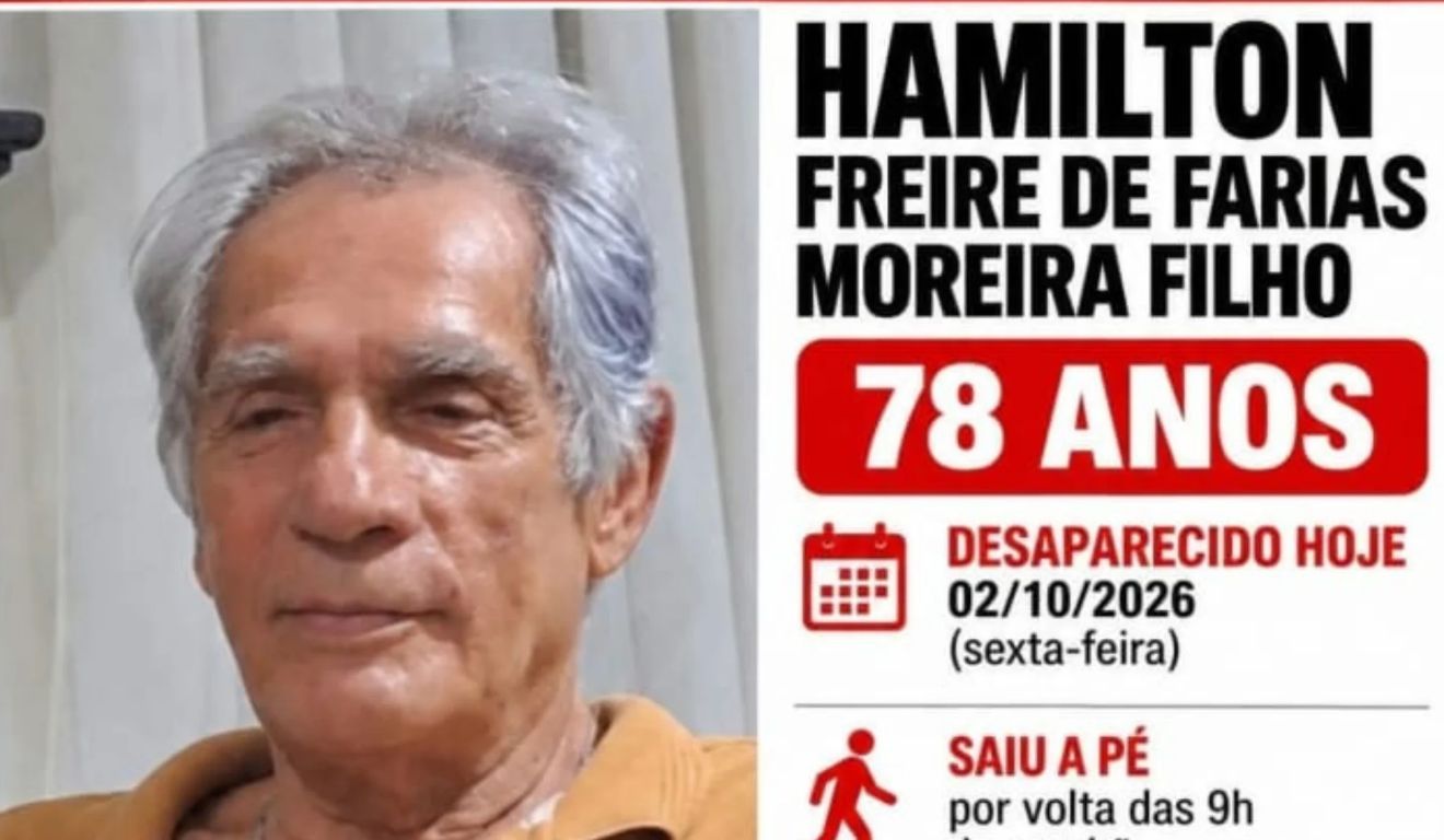 O idoso está desaparecido desde a manhã da última sexta-feira (2)