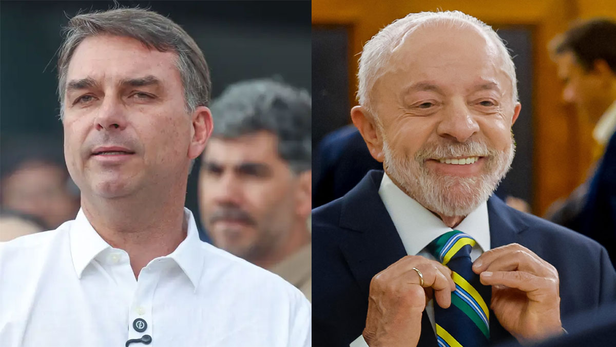 A rejeição ao senador Flávio Bolsonaro (PL) é maior que a do presidente Luiz Inácio Lula da Silva (PT),