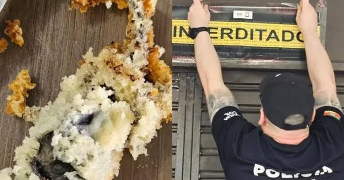 Cliente chegou a consumir parte de um bolo com rato morto em loja de Porto Alegre; a proprietária foi presa em flagrante e o estabelecimento foi interditado.