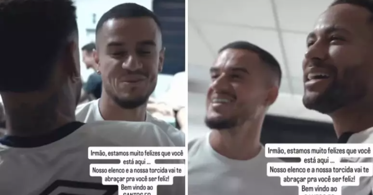 Neymar antecipa o anúncio e celebra a chegada de Philippe Coutinho ao Santos, que já apareceu no CT Rei Pelé vestindo as cores do clube.