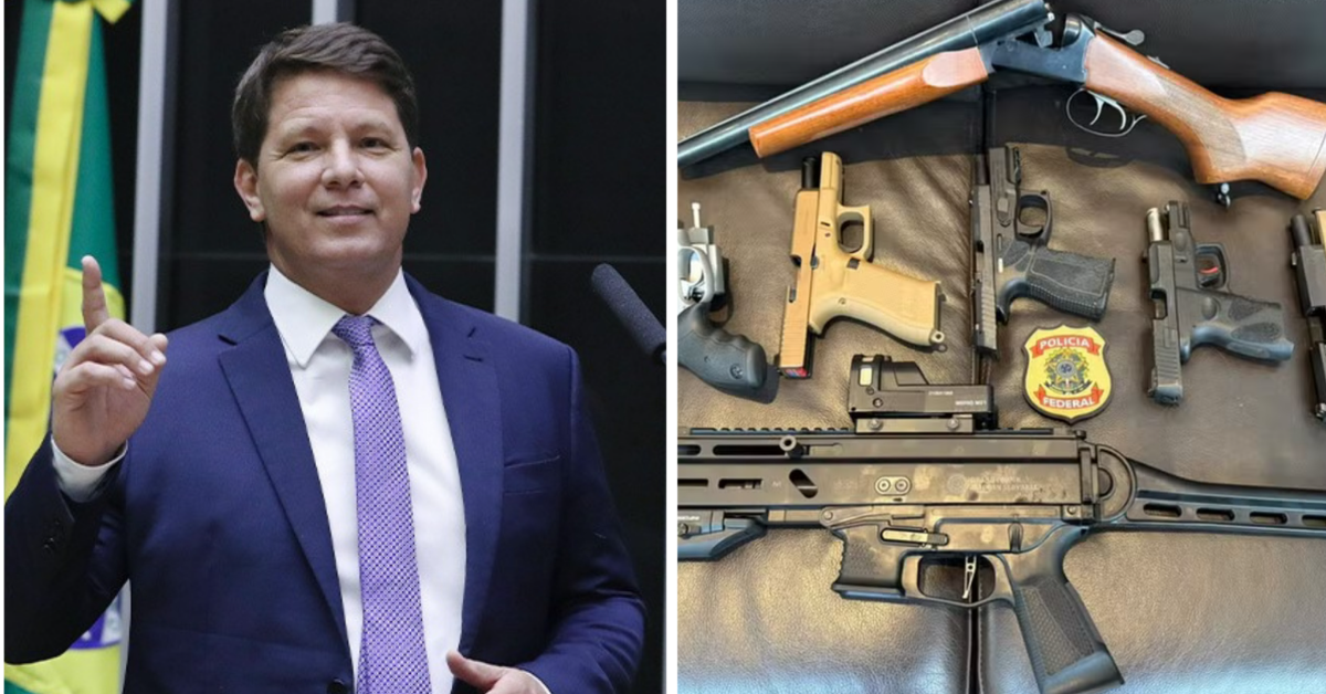 A Polícia Federal apreendeu sete armas do deputado Mario Frias durante a Operação Make Up, que investiga suspeitas de desvio de emendas parlamentares para financiar o filme Dark Horse, sobre Jair Bolsonaro.