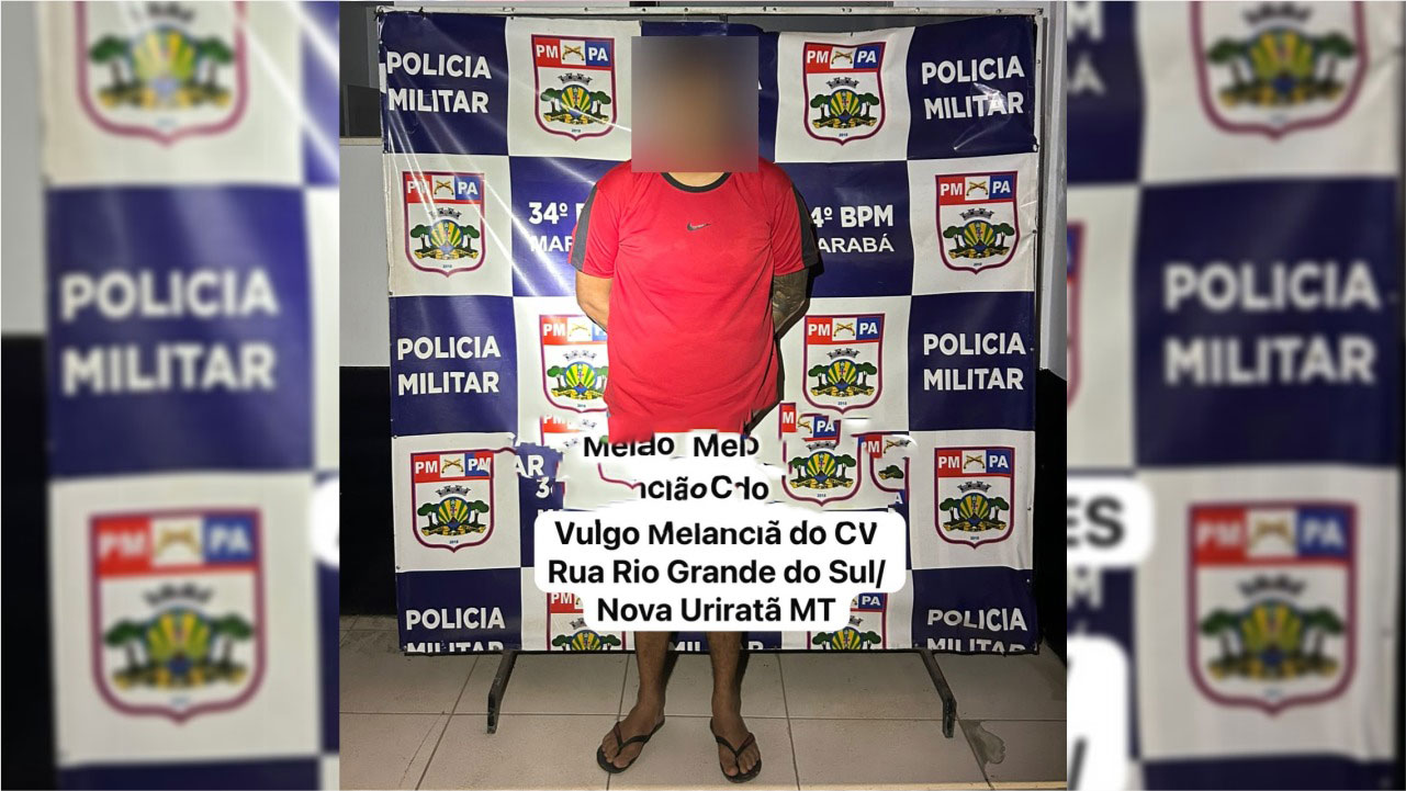 Suspeito detido pela Polícia Militar tinha mandado de prisão em aberto por tráfico expedido pela Justiça do Mato Grosso.