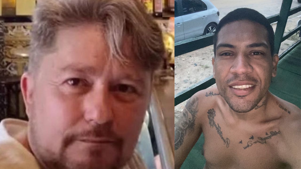 O suspeito (à direita) de ter matado o professor e médico-veterinário foi preso nesta quarta-feira (26)