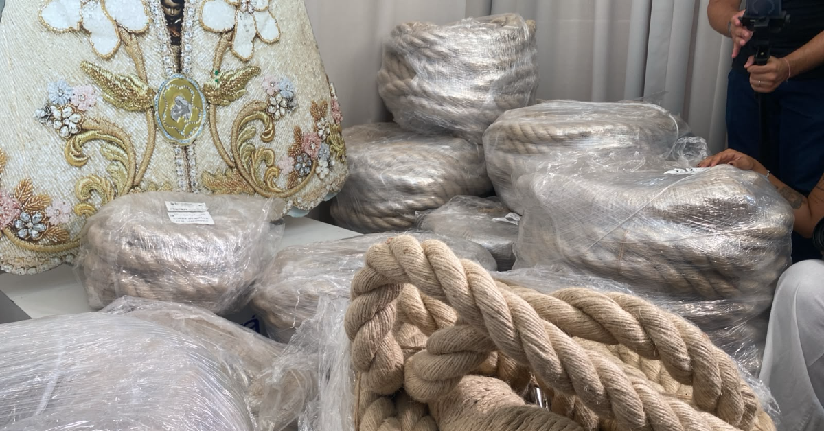 A corda do Círio 2026 chegou a Belém nesta quarta-feira (23/09), após ser produzida em Castanhal. O material será utilizado no Círio e na Trasladação e passará por vistoria antes das procissões.