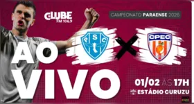 Paysandu x Capitão Poço se enfrentam neste domingo (1º), às 17h, pela segunda rodada do Campeonato Paraense 2026.