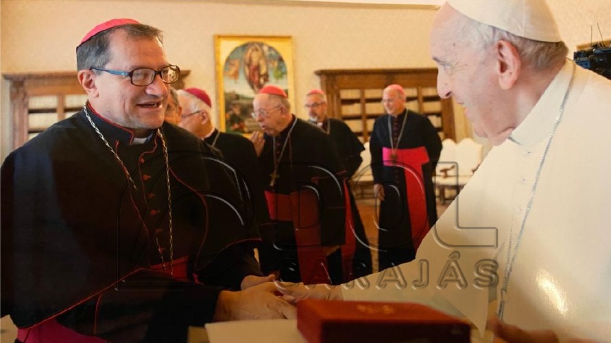 Bispo de Marabá, Dom Vital Corbellini durante visita ao Papa Francisco