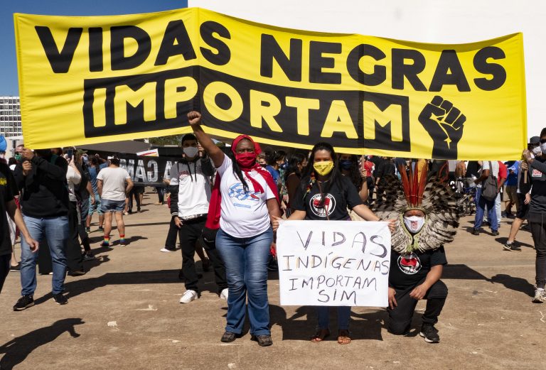 Protesto antirracista em Brasília (DF), em junho do ano passado