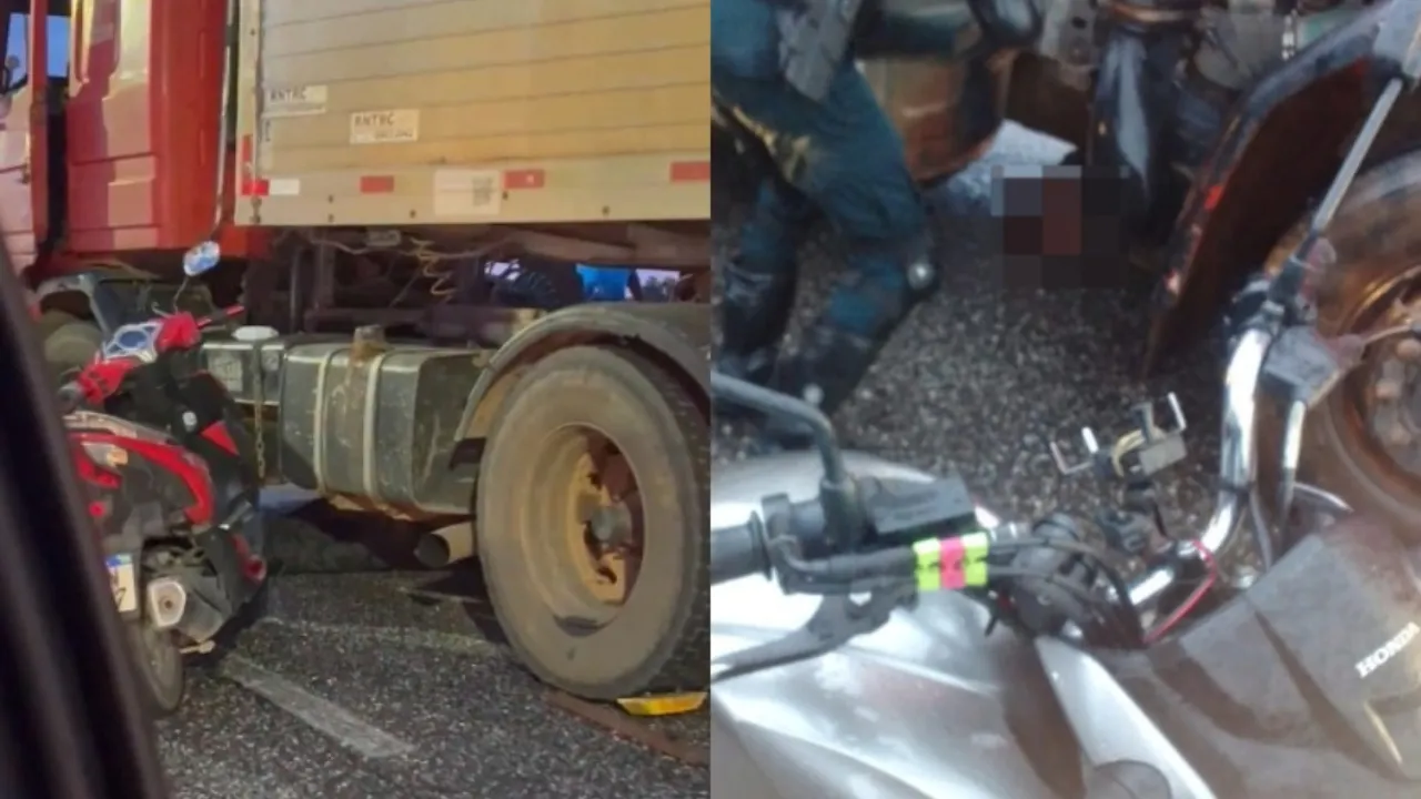 Imagem ilustrativa da notícia: Vídeo: carreta esmaga motociclista em elevado de Belém