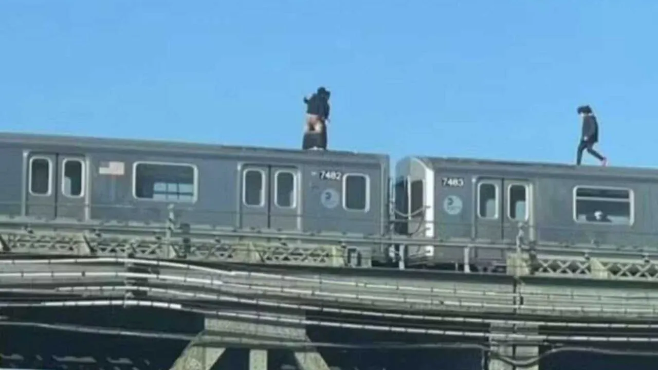 Imagem ilustrativa da notícia: Alto risco! Casal é visto fazendo sexo em cima de um trem