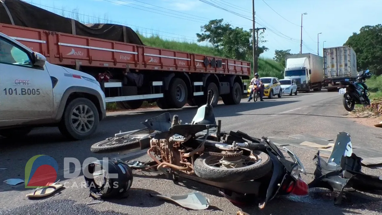 Imagem ilustrativa da notícia: Vídeo: motociclista fica ferido em acidente na BR-222
