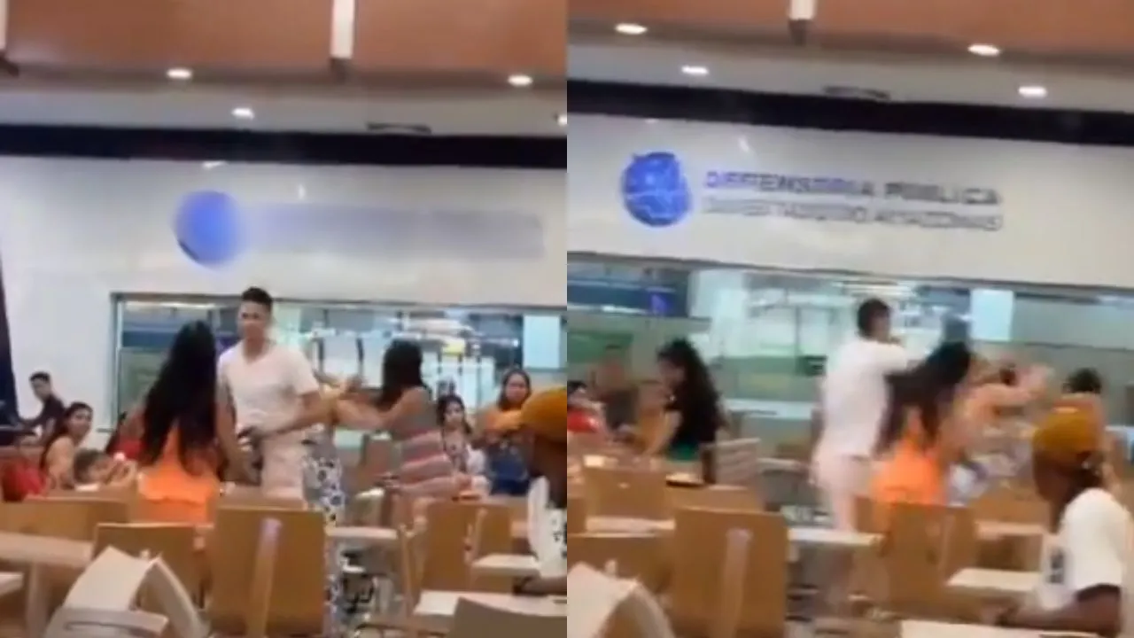 Imagem ilustrativa da notícia: Vídeo: mulher flagra marido com suposta amante em shopping