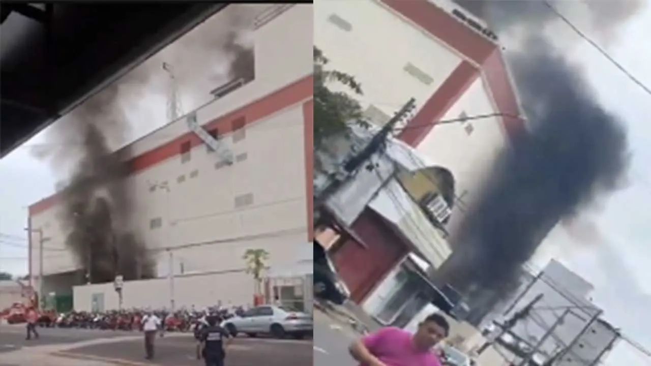 Imagem ilustrativa da notícia: VIDEO: novo supermercado Líder pega fogo em Castanhal