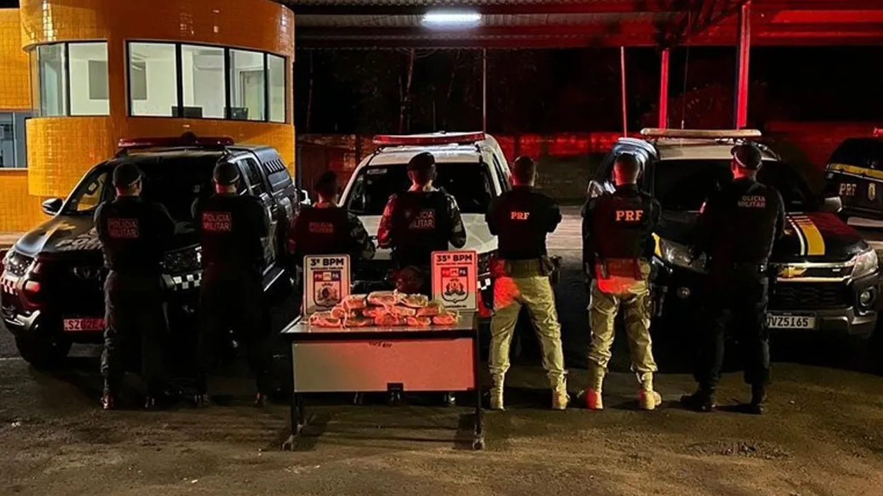 Imagem ilustrativa da notícia: Vídeo: PRF e PM apreendem 15kg de drogas em freezer no Pará