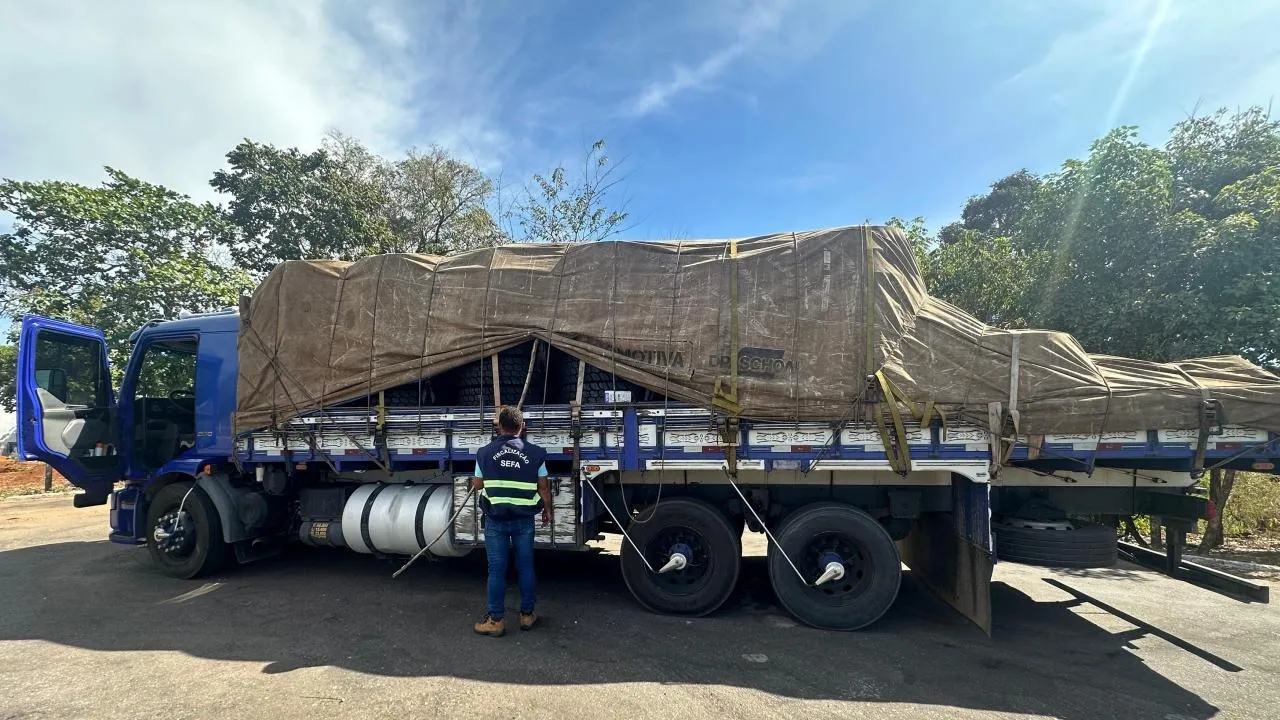 Imagem ilustrativa da notícia: Caminhoneiro tenta entrar com 120 pneus ilegais no Pará