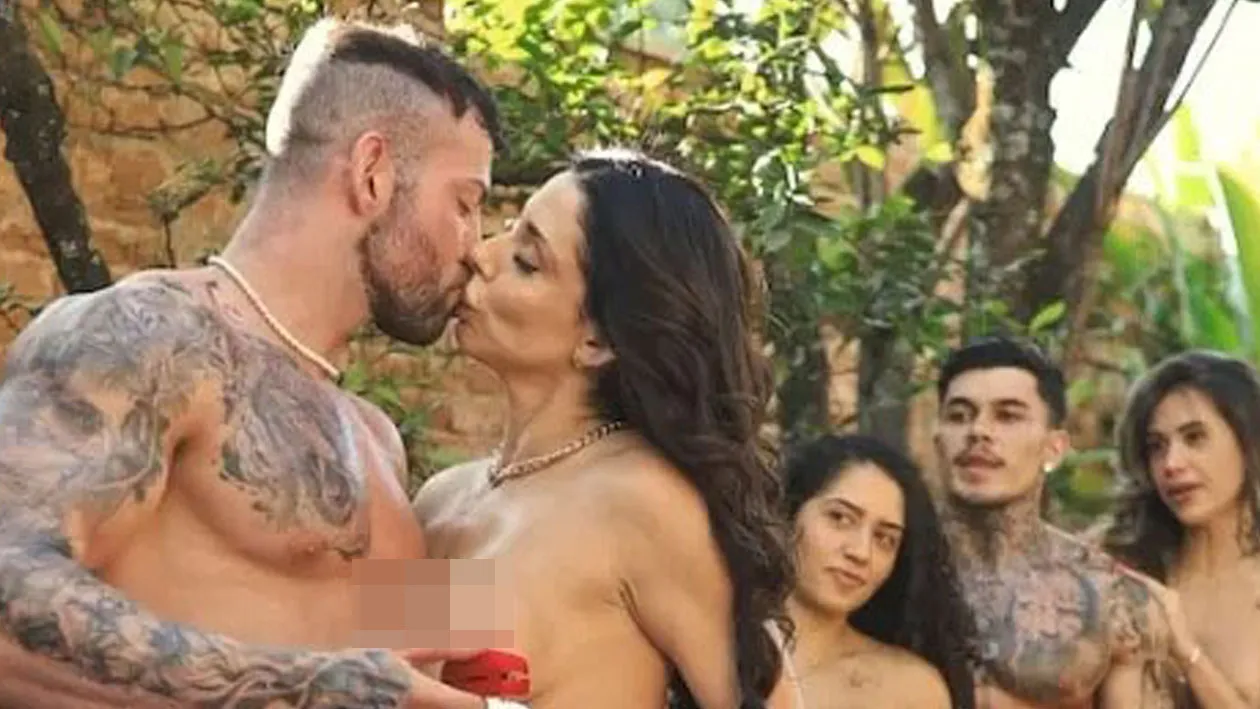 Imagem ilustrativa da notícia: Casal OnlyFans faz casamento com todos nus. Veja as fotos
