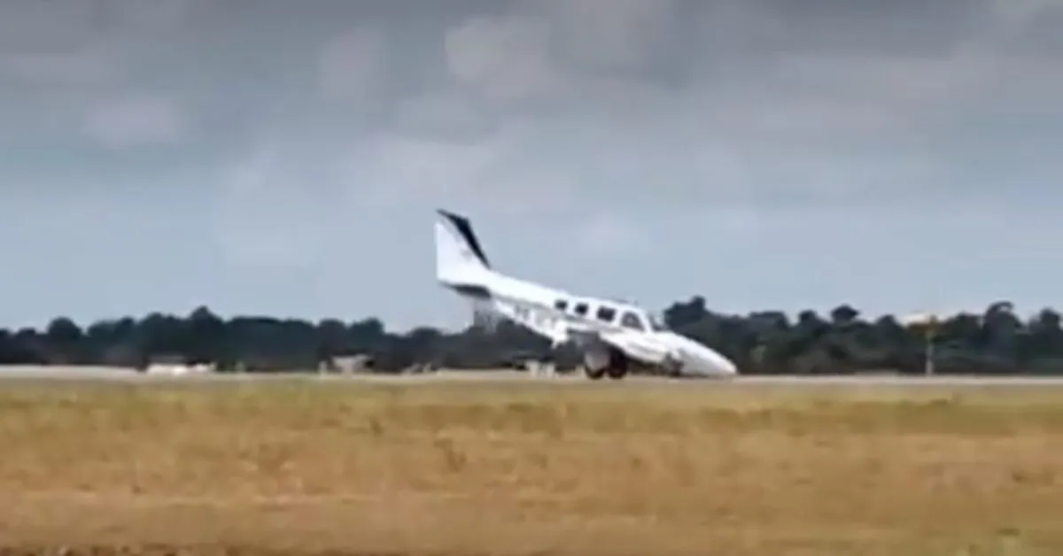 Imagem ilustrativa da notícia: Avião faz pouso forçado em Belém e arrasta "bico" na pista