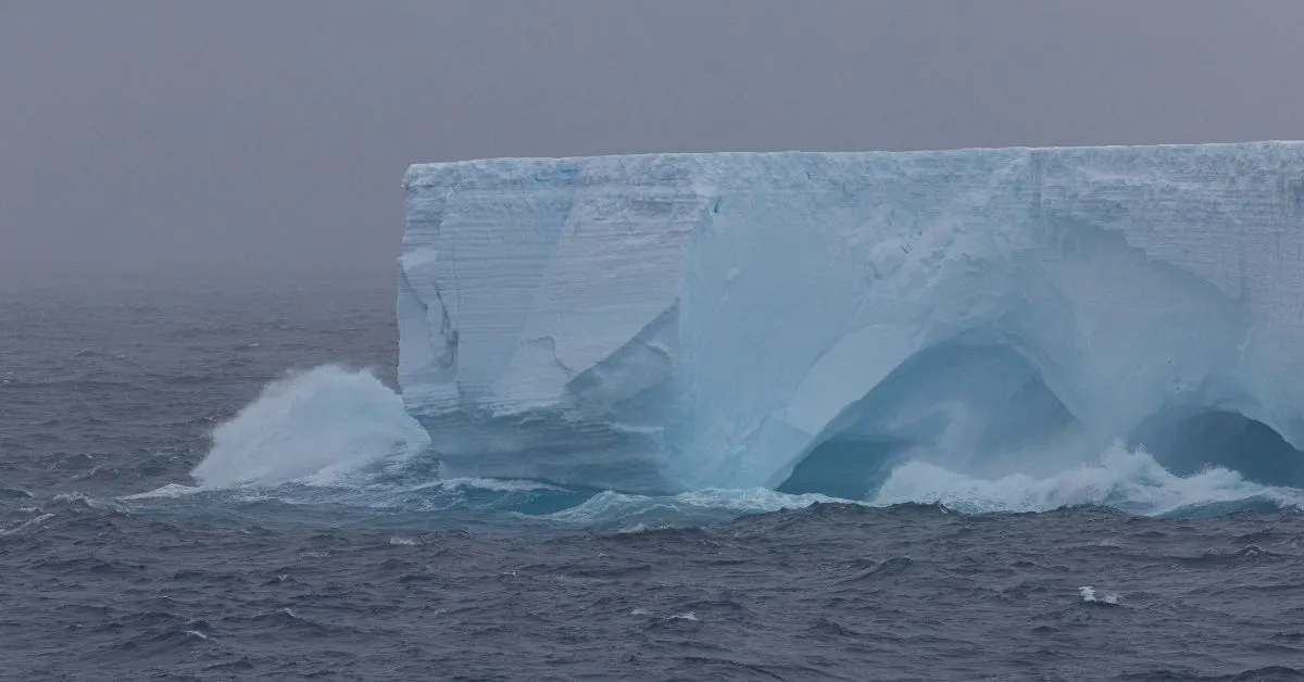 Imagem ilustrativa da notícia: Iceberg encalhado evita colisão com santuário marinho na Antártida