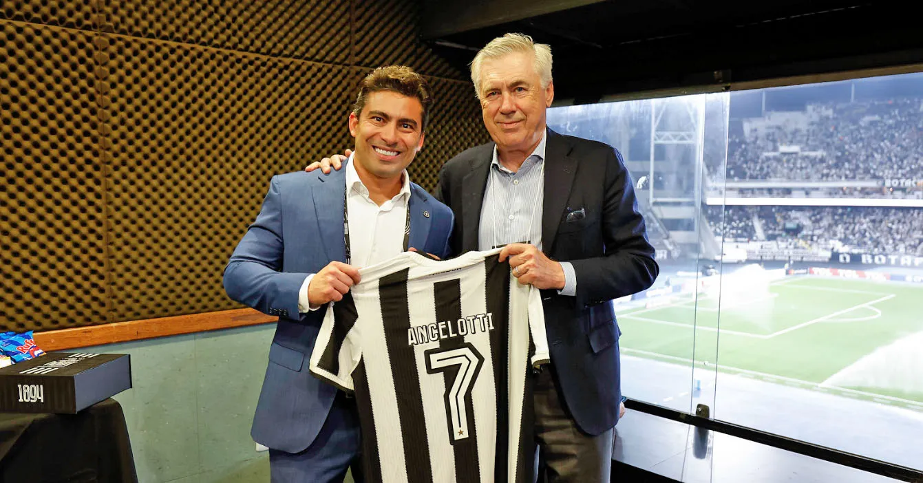 Imagem ilustrativa da notícia: Ancelotti acompanha vitória do Botafogo pela Libertadores