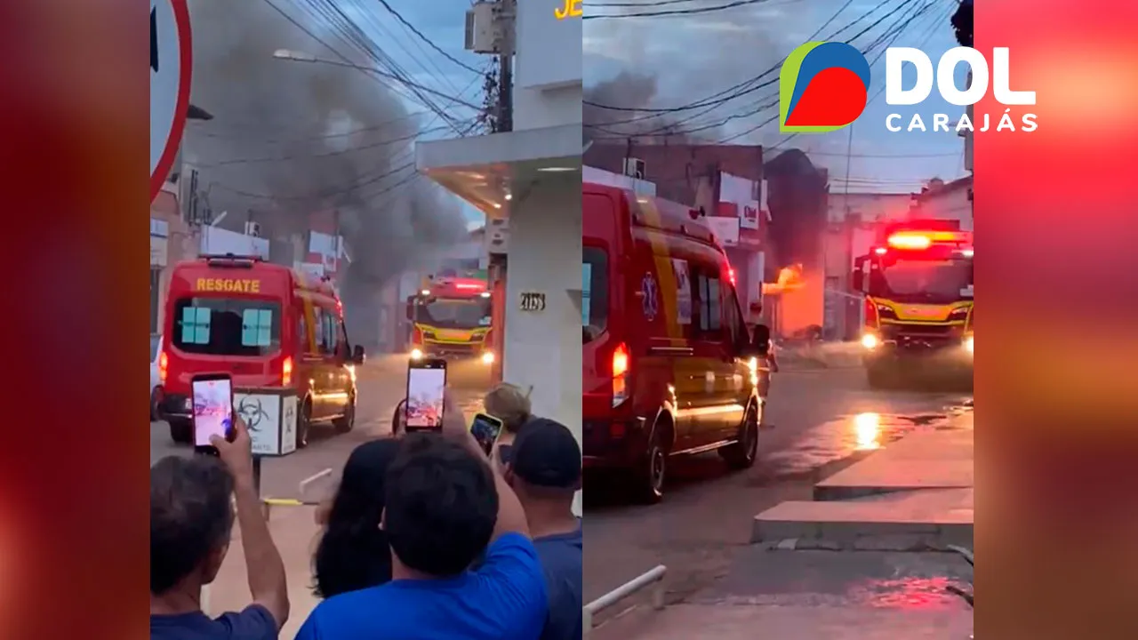 Imagem ilustrativa da notícia: Vídeo: incêndio destrói depósito em centro comercial de Marabá