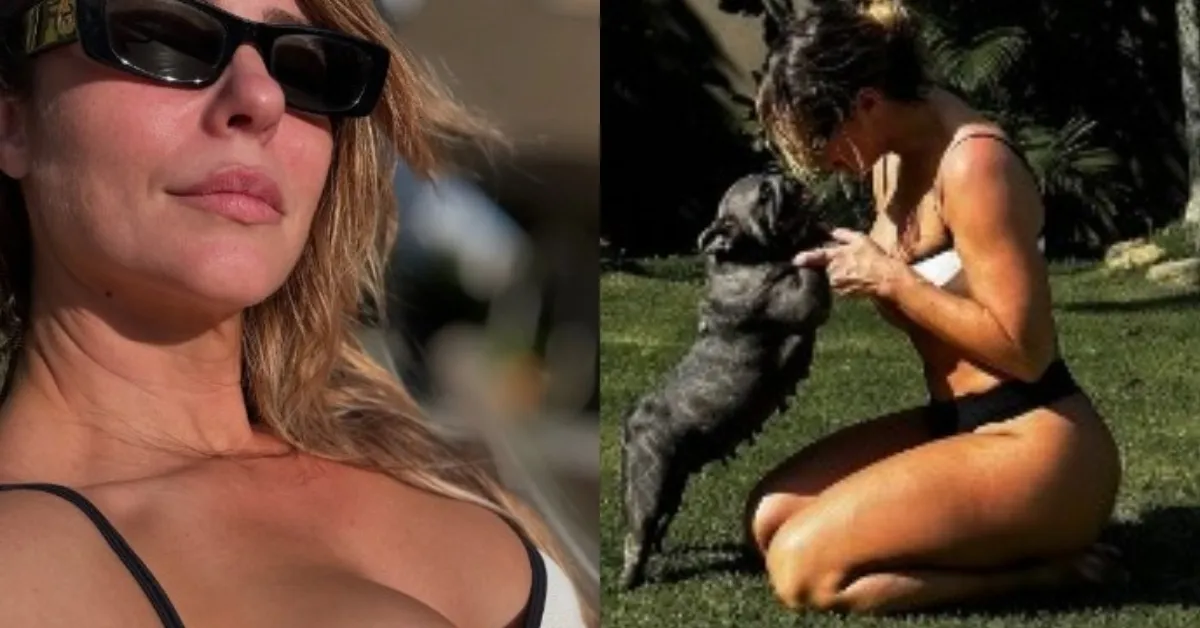 Imagem ilustrativa da notícia: Paolla Oliveira posa em belas fotos de biquíni no jardim de casa; veja