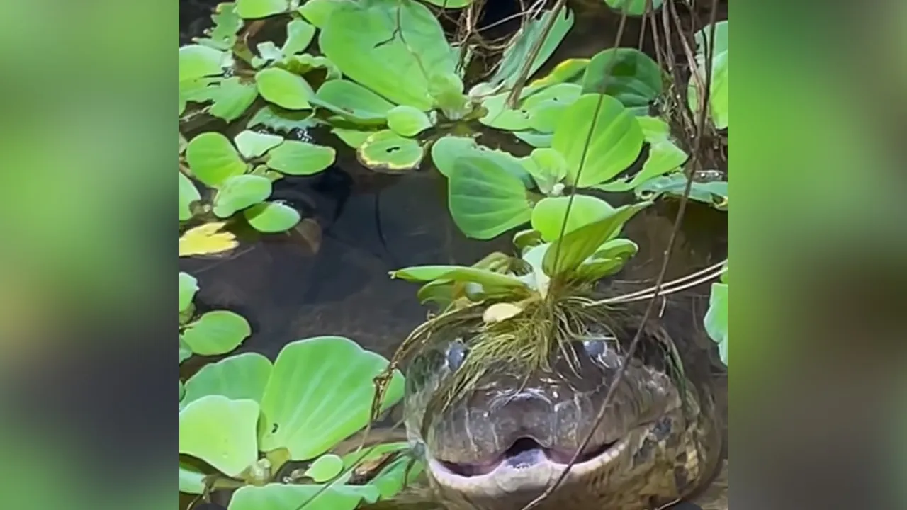 Imagem ilustrativa da notícia: Vídeo: Gesto natural de sucuri gera curiosidade nas redes