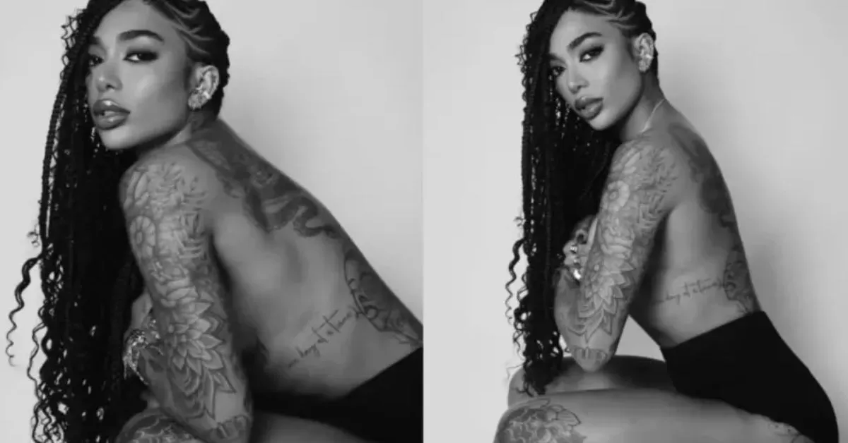 Imagem ilustrativa da notícia: Irmã de Gabigol posa de topless e calcinha em ensaio sensual