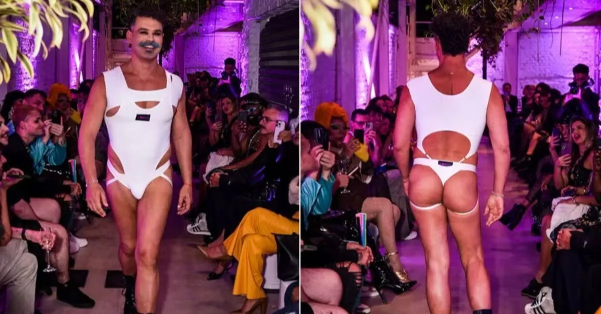 Imagem ilustrativa da notícia: Carmo Dalla Vecchia desfila com lingerie ousada em São Paulo