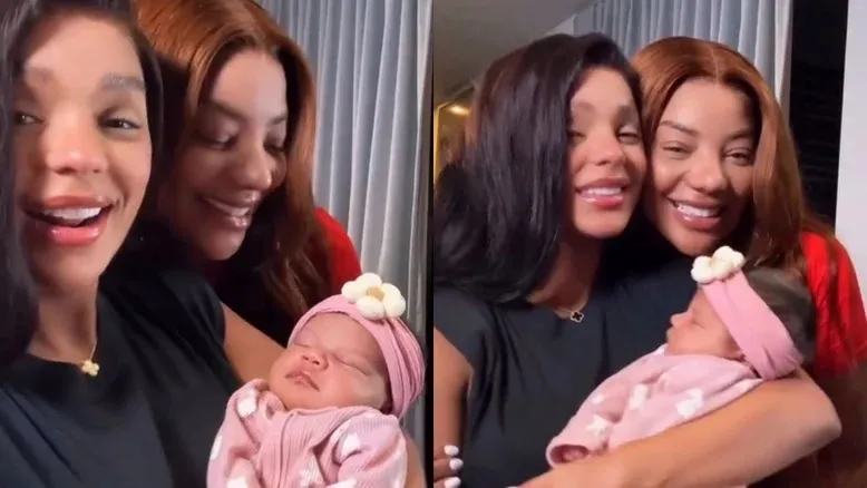 Imagem ilustrativa da notícia: VÍDEO: Ludmilla e Brunna mostram o rosto da filha pela 1ª vez