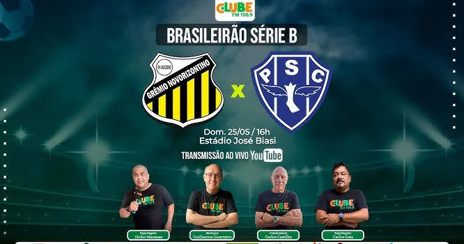 Imagem ilustrativa da notícia: Tem jogo no DOL e na Clube: Novorizontino x Paysandu